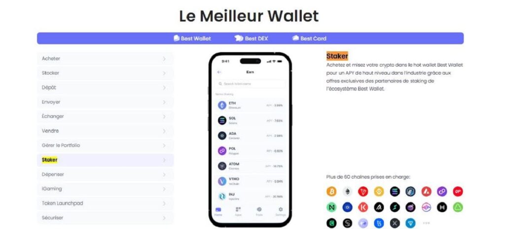 Cryptos disponibles sur Best Wallet