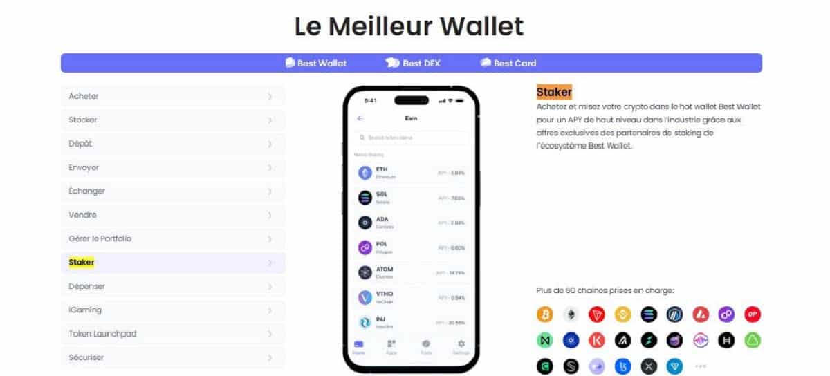 Cryptos disponibles sur Best Wallet