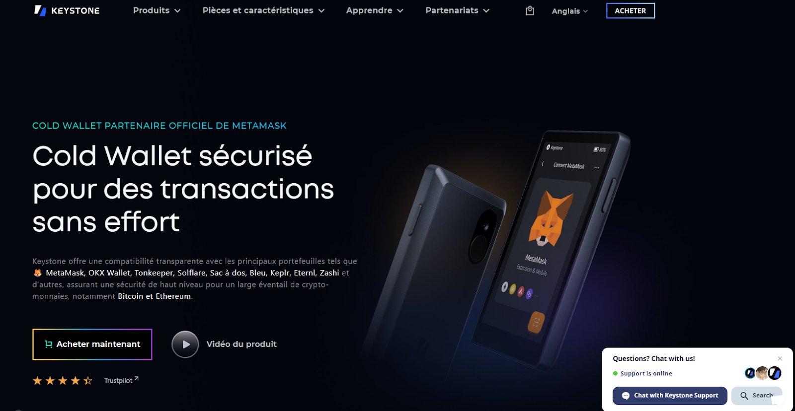 Keystone cold wallet