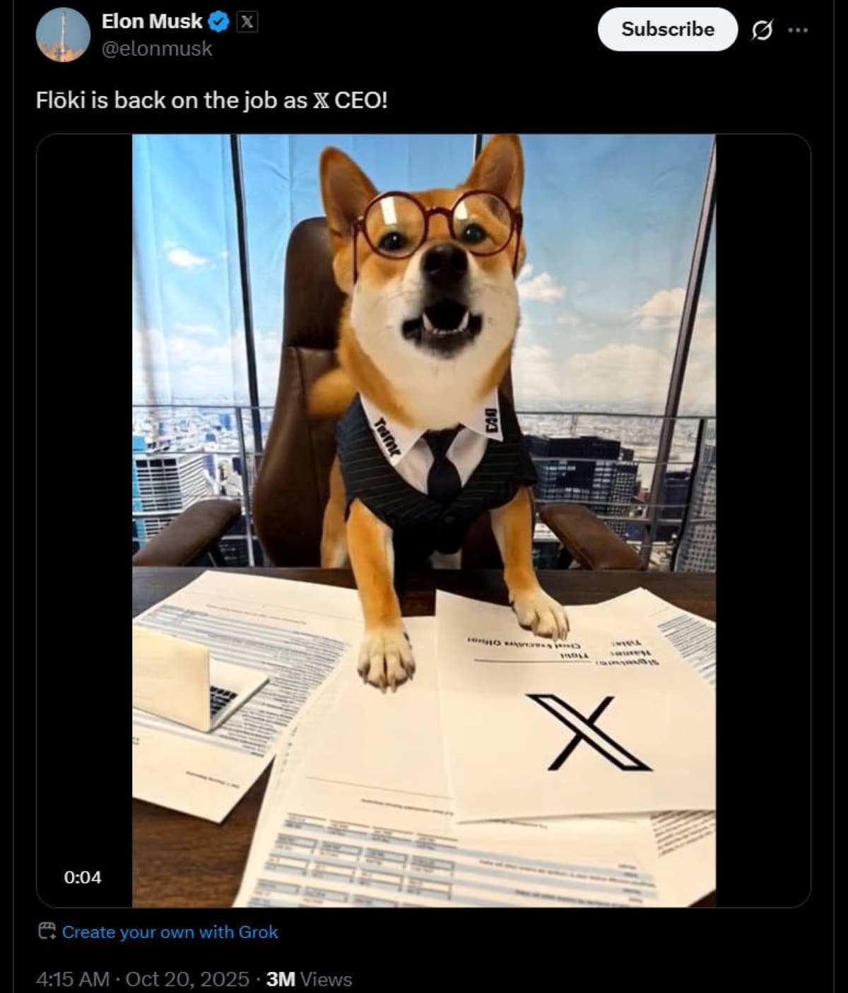 Elon Musk et FLOKI : la “CEO-dog” relance le memecoin