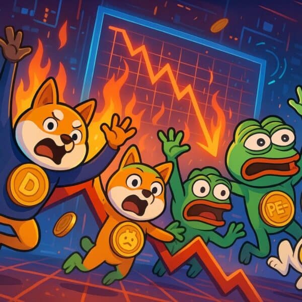 Memecoins en chute libre : DOGE, SHIB, PEPE et WIF s’effondrent