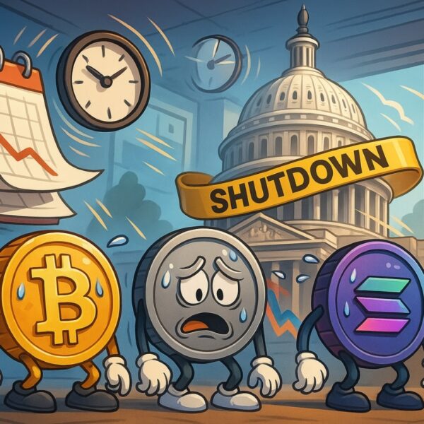 Plus long shutdown de l’histoire aux US : BTC, XRP, SOL sous pression