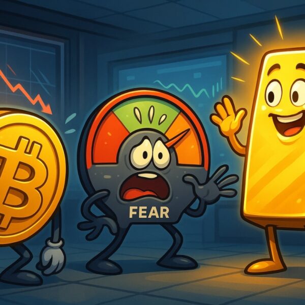 La crypto tremble, l’or brille : Bitcoin au plus faible et l’indice de peur plonge