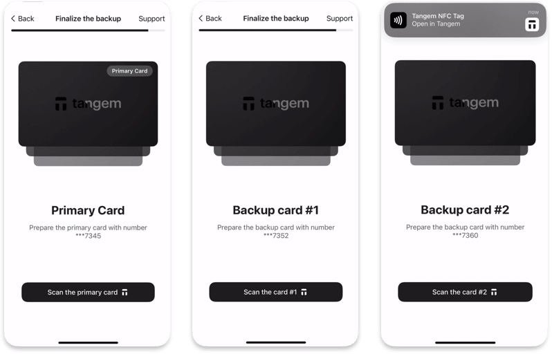 hiérarchiser vos cartes Tangem
