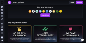 CoinCasino home page - casino senza kyc