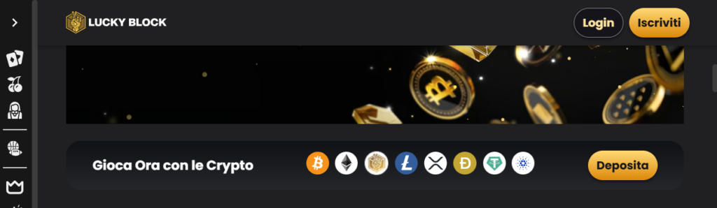 Crypto casino, depositi con criptovalute