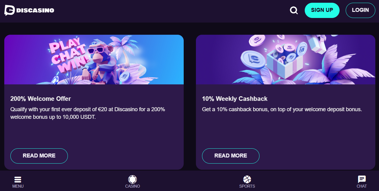 Discasino home page