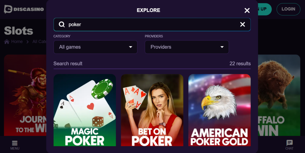 Discasino home page