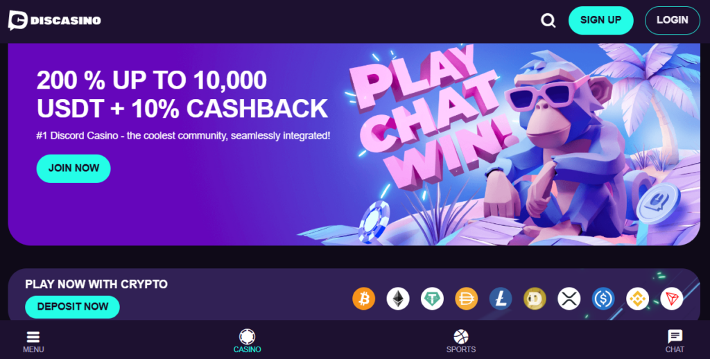 Discasino home page - Casino prelievo immediato