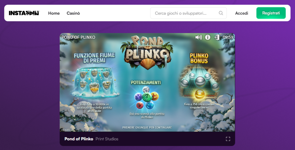 InstaSpin - home page | Plinko soldi veri
