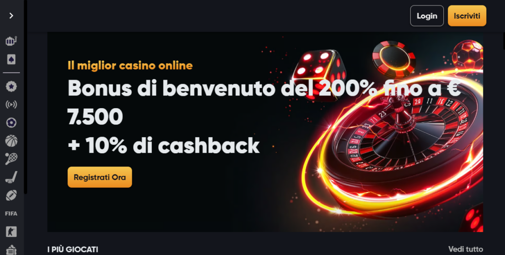 Instant Casino - home page