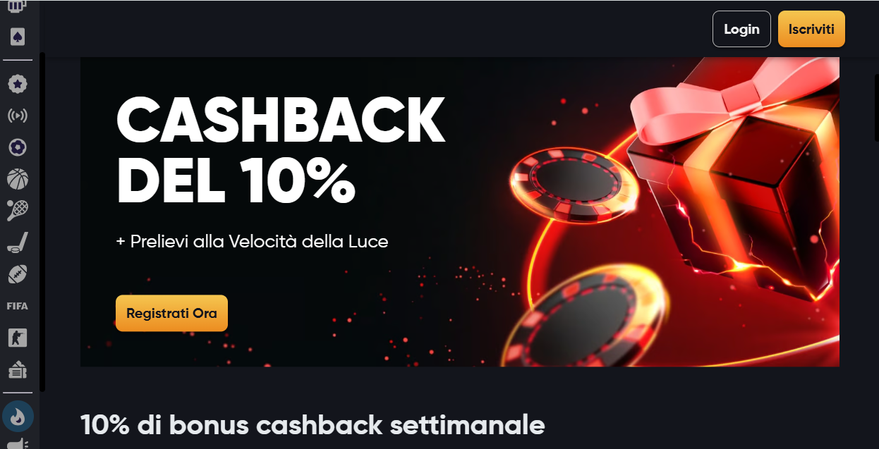 Instant Casino home page