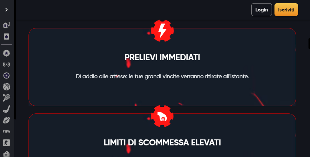 Instant Casino home page - Casino Prelievo Immediato