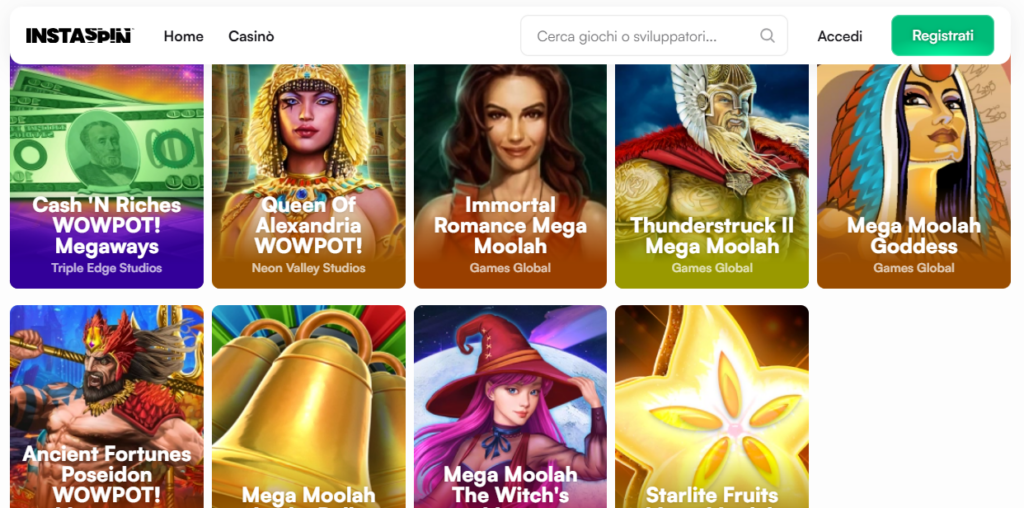 Instaspin home page