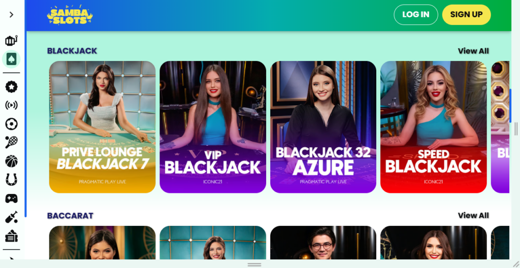 Samba Slots home page - casino senza kyc
