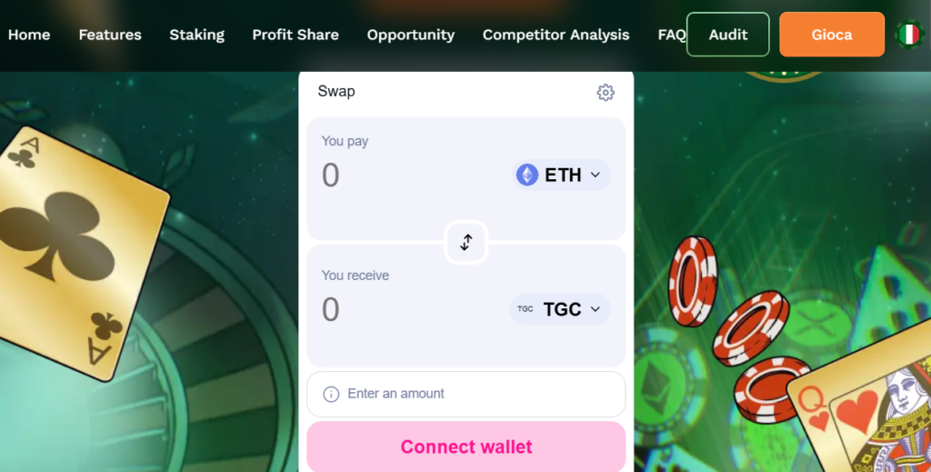 TG.casino home page