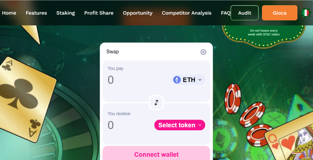 TG.Casino home page - casino Ethereum
