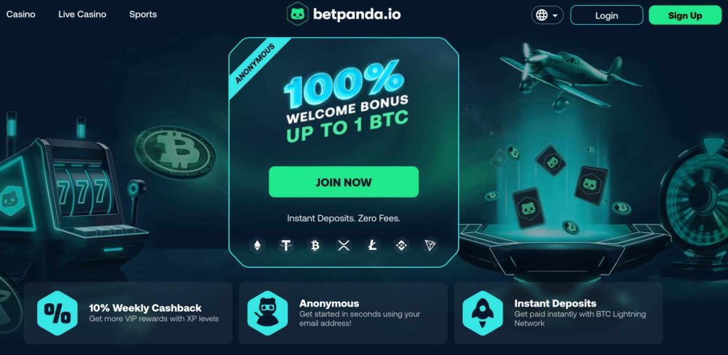 BetPanda Home Page - Migliori Crypto Casino