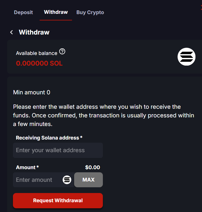 CoinCasino-Solana-Withdrawal