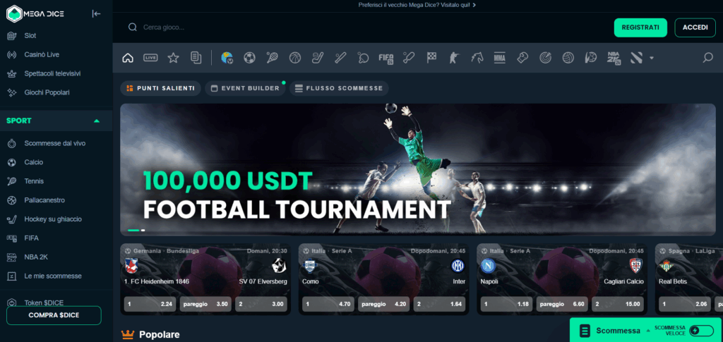 siti scommesse crypto - mega dice