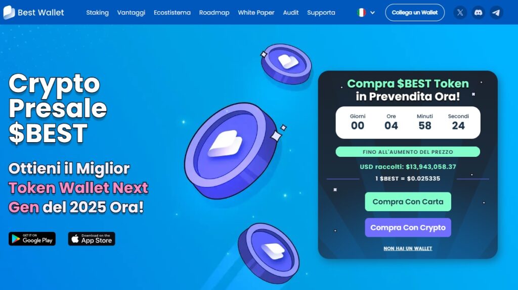 Best Wallet Token è il token nativo di Best Wallet, attualmente disponibile in prevendita esclusivamente per gli utenti di Best Wallet.