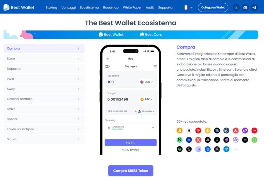 L'ecosistema di Best Wallet, portafoglio crypto progettato per offrire sicurezza e facilità di utilizzo agli utenti