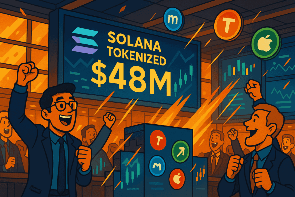 Boom delle azioni tokenizzate su Solana: capitalizzazione quadruplicata in due settimane
