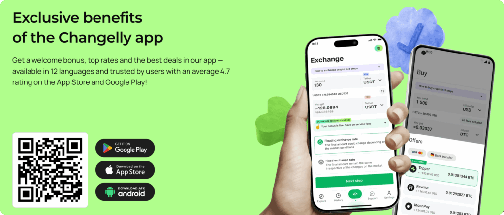 Changelly - no KYC che supporta oltre 150 criptovalute