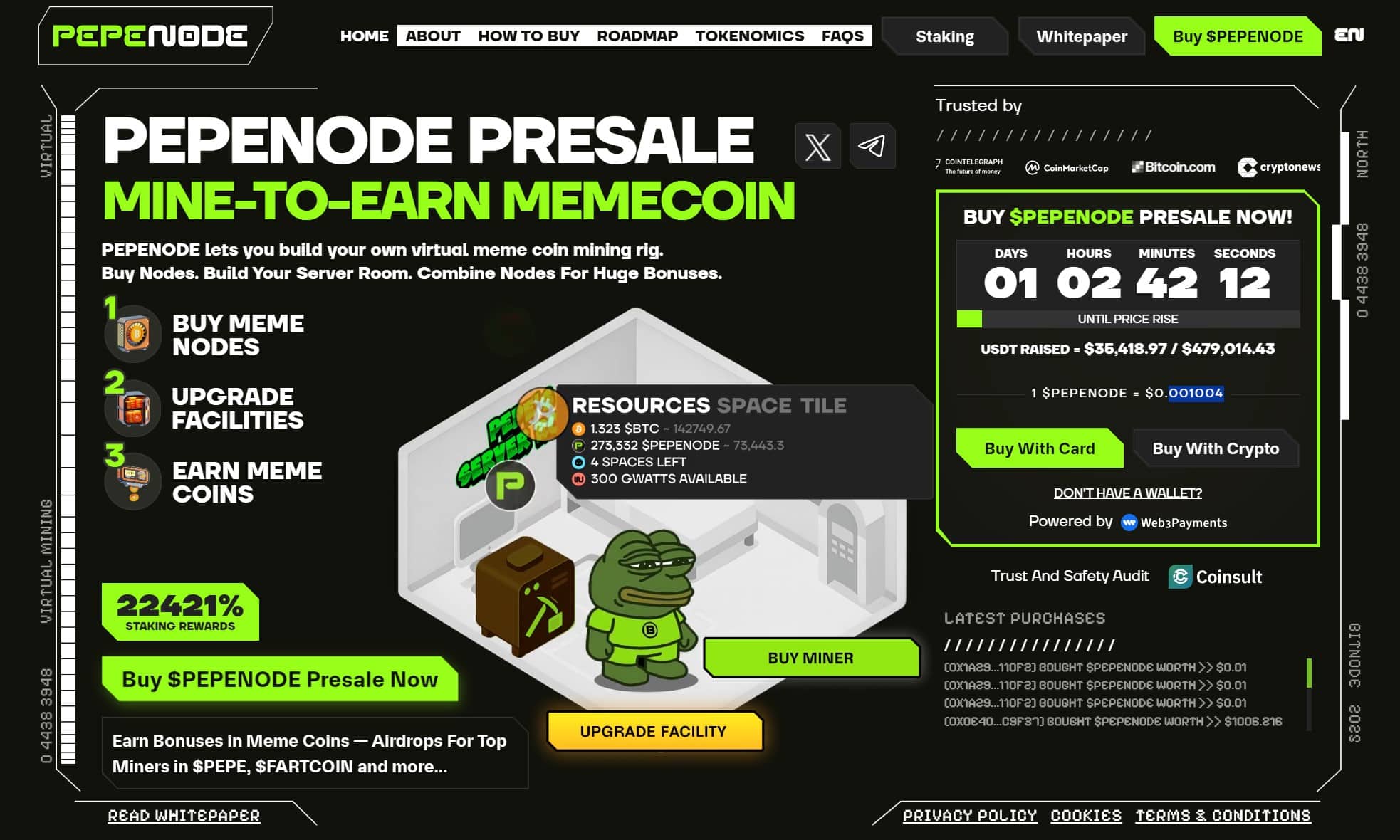 PepeNode (PEPENODE) Raggiunge i 500.000 $ in presale: la Prossima Grande Meme Coin?