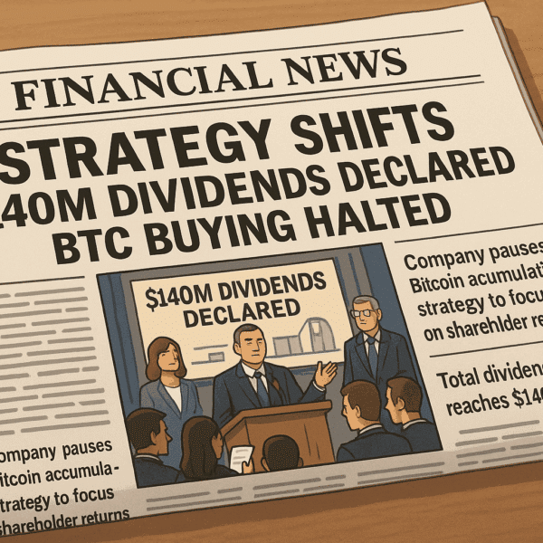Strategy sospende gli acquisti di Bitcoin ma distribuisce $ 140 milioni in dividendi