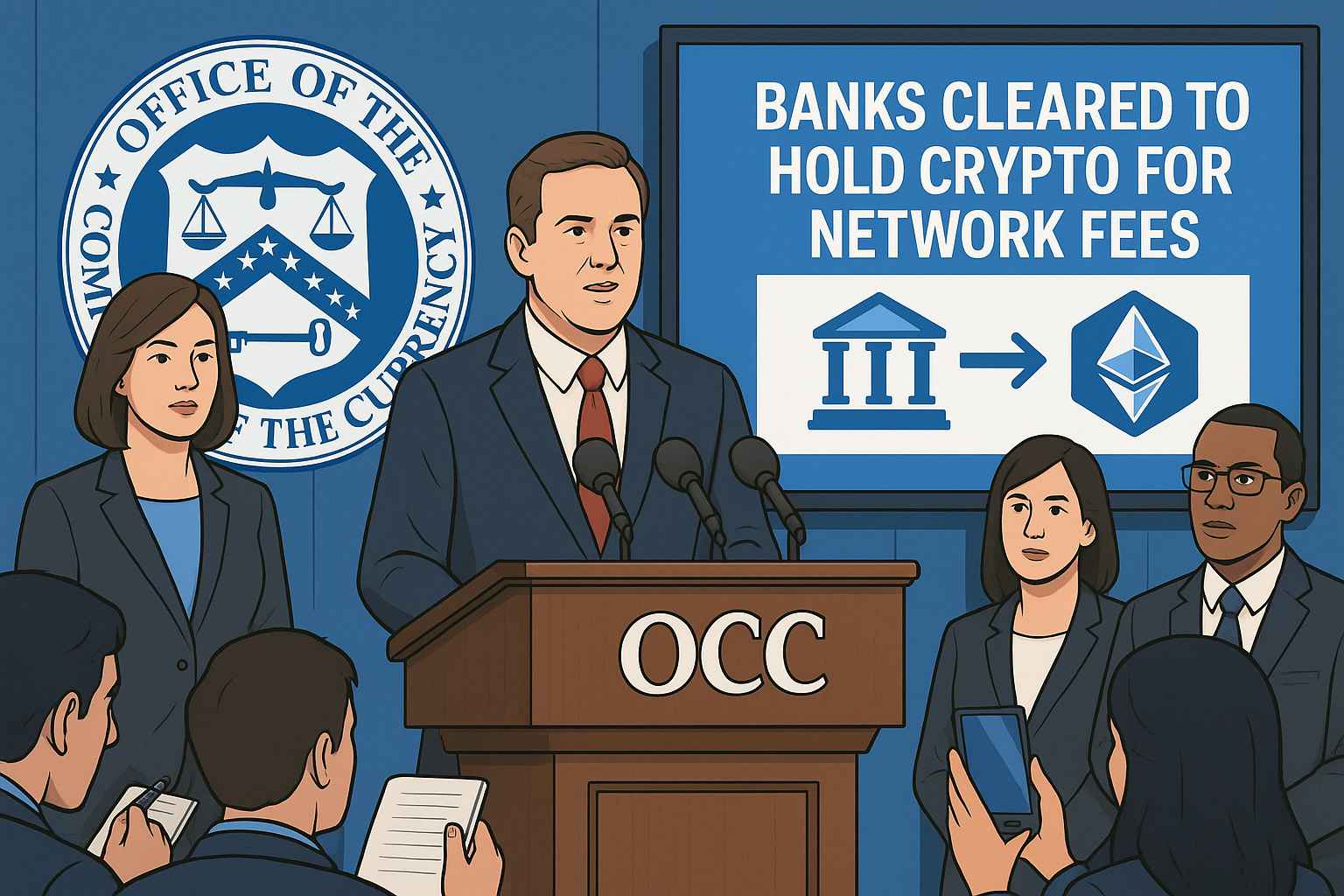 OCC: via libera alle banche USA per detenere crypto nel 2025 - 99bitcoins IT