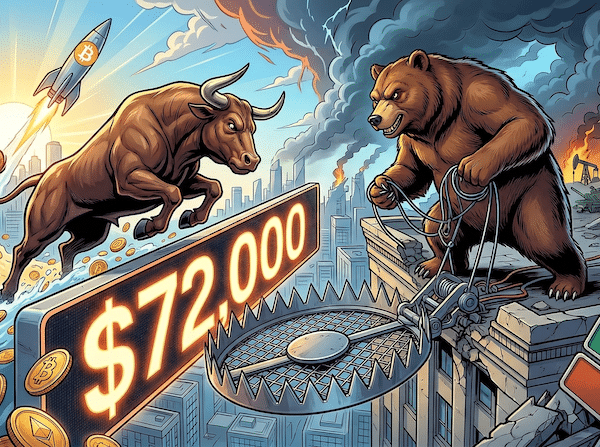 Bitcoin mette alla prova i 72.000$: breakout massiccio o “bull trap”?