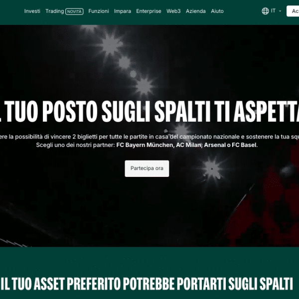 Bitpanda e la magia del grande calcio: fino al 24 agosto bastano 50€ per provare a vincere i biglietti di tutta la stagione