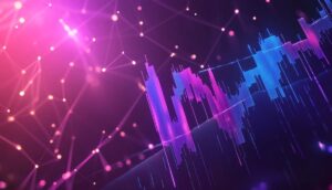 ソラナ（SOL）のロゴと上昇するチャートパターンを表現したテクニカルなイメージ