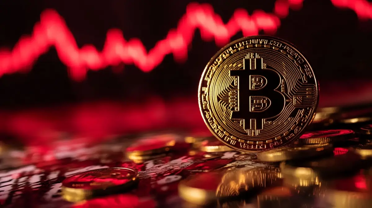ビットコインの急落を示す下降チャートグラフ