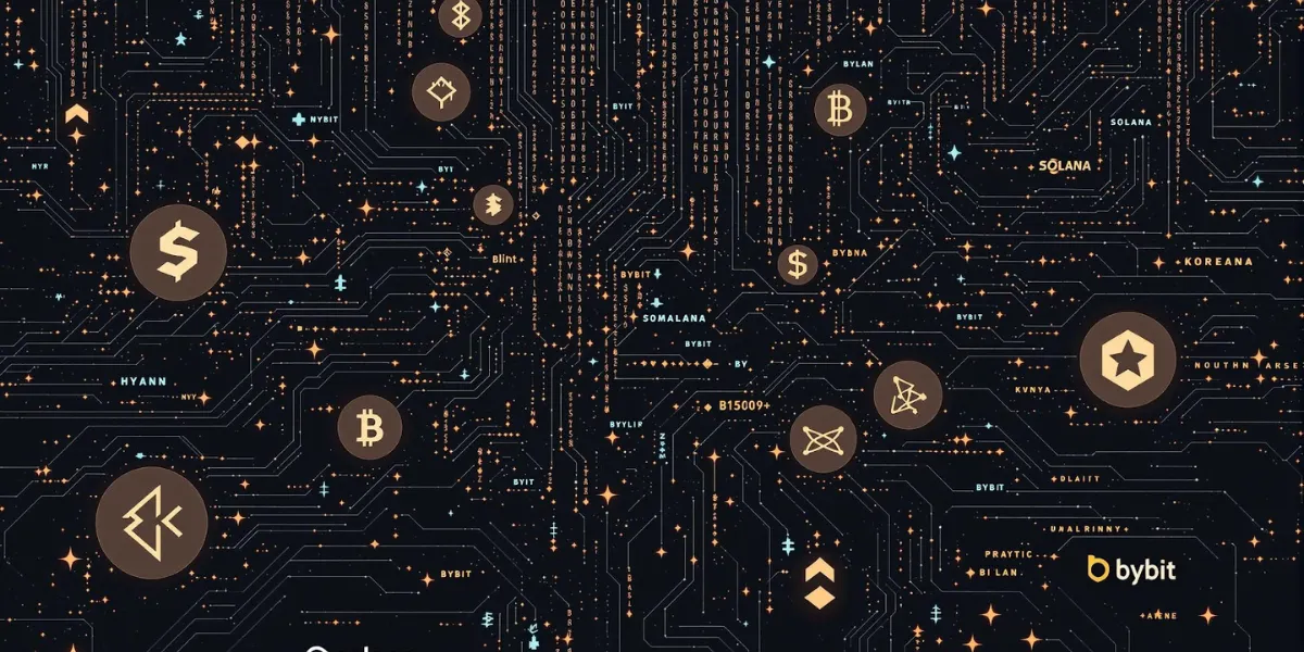 仮想通貨取引の追跡を示す未来的なデジタルイラスト