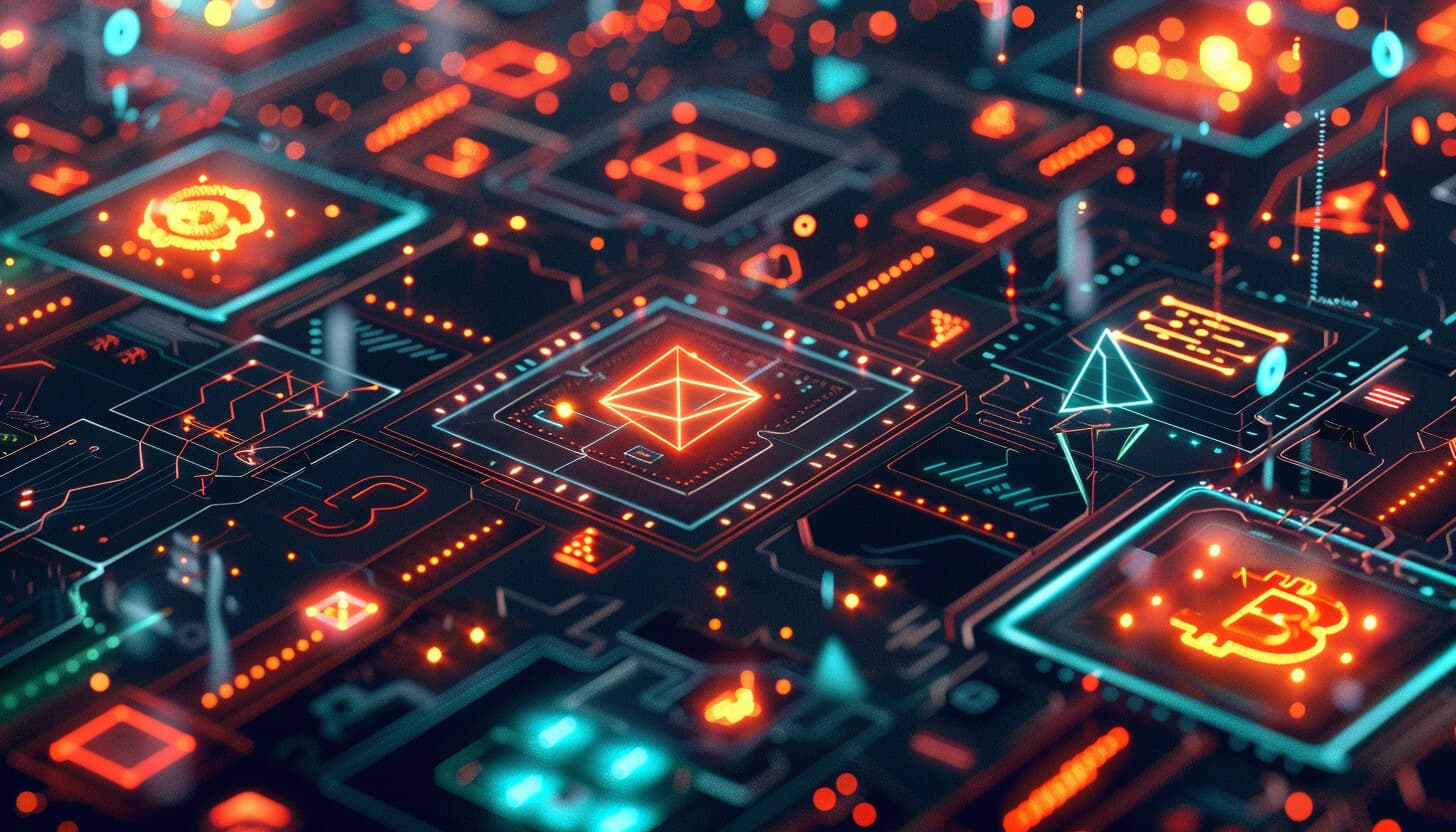 仮想通貨の電子回路のイメージ