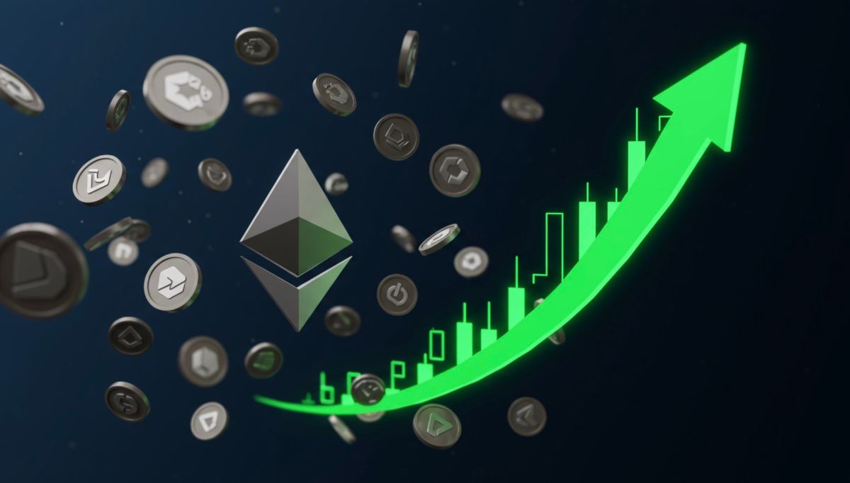 イーサリアムと周囲を回るERC-20トークンの上昇チャート