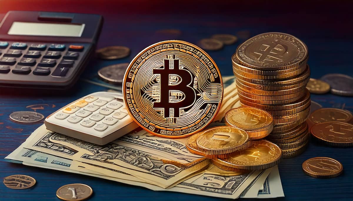 仮想通貨が書類の上に鎮座している
