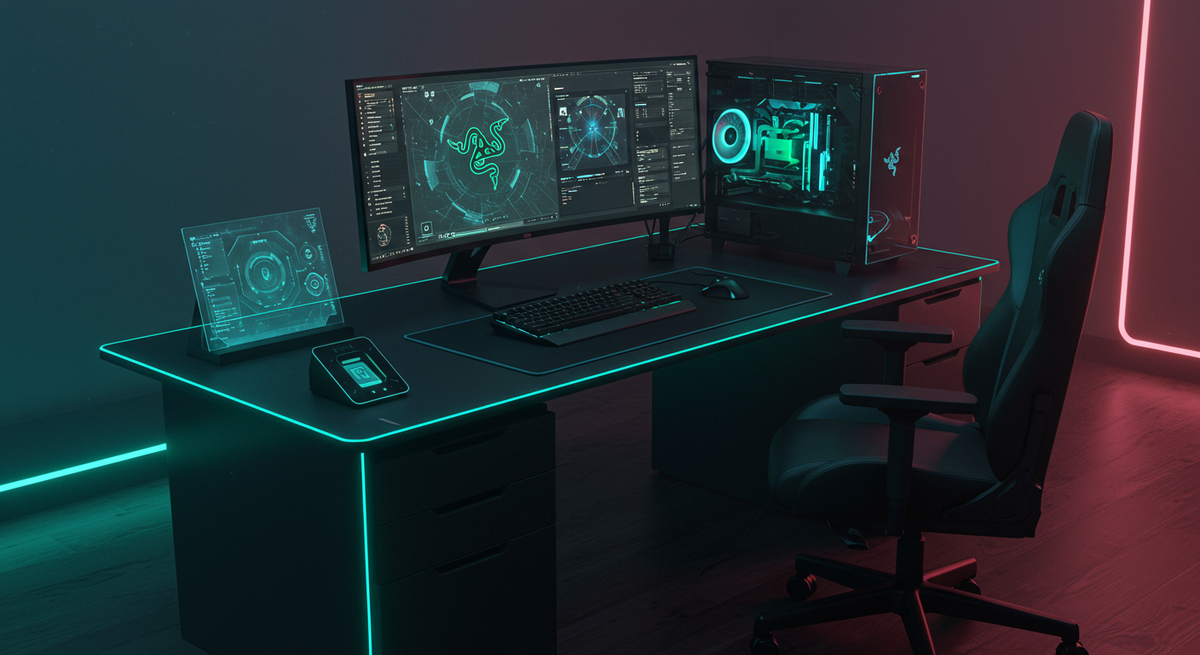 未来的なゲーム環境で生体認証を行うRazerのシステム
