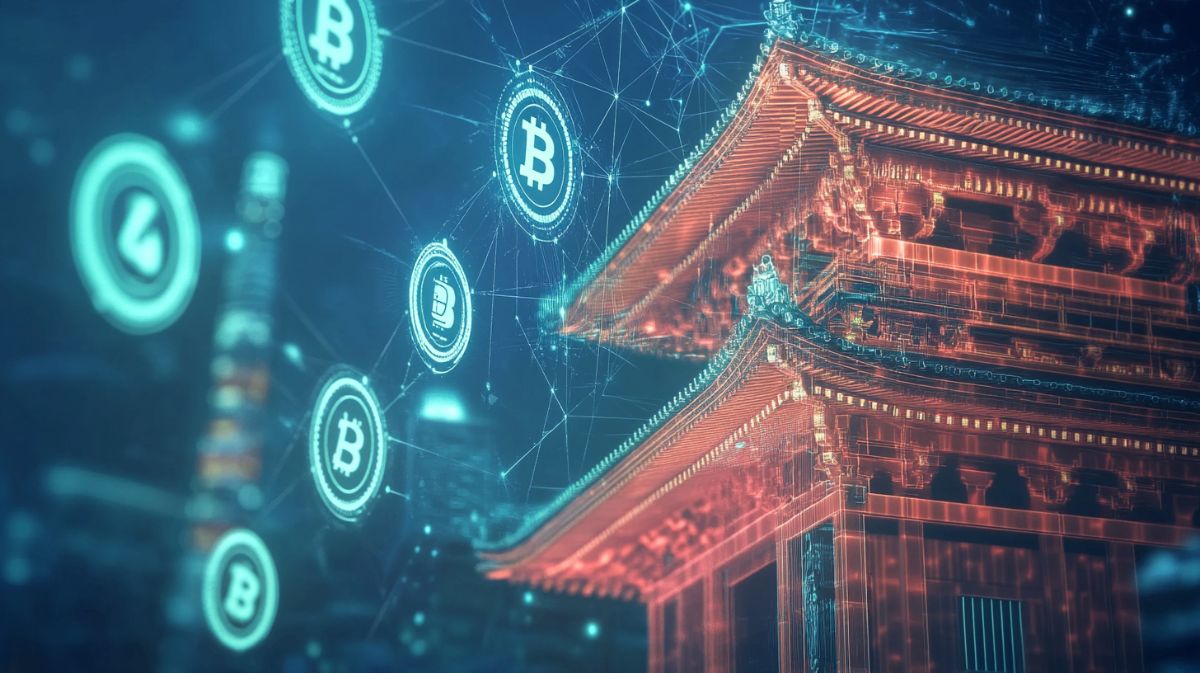 ブロックチェーン技術を活用したステーブルコインによる国際送金のイメージ