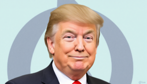 トランプトークンの価格変動を表すグラフと背景にあるTruth Socialロゴ