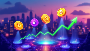 バイラル化する可能性のある5つの仮想通貨トークンのイメージ図