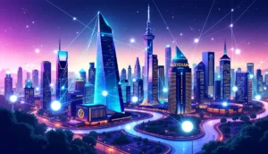 複数のブロックチェーンネットワークを結ぶデジタルの橋と流れる実世界資産トークン