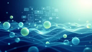 相互接続されたブロックチェーンネットワークの上に浮かぶユーティリティトークンを表すデジタルコイン