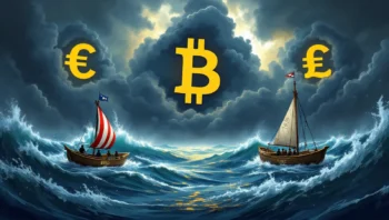 仮想通貨と荒れた海
