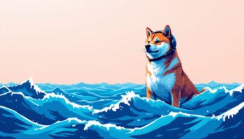 暴落する仮想通貨市場の中で強さを示すシバイヌのシンボル