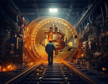 ビットコインとマイニングマシンのイメージ