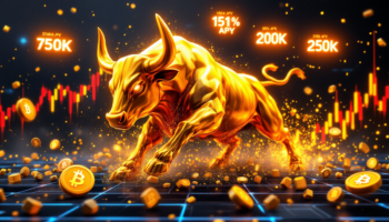 ビットコイン価格上昇グラフとBTC Bull Tokenのコンセプト画像