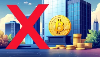 マクドナルドのロゴとビットコインのシンボルが描かれた企業の意思決定を表現する画像